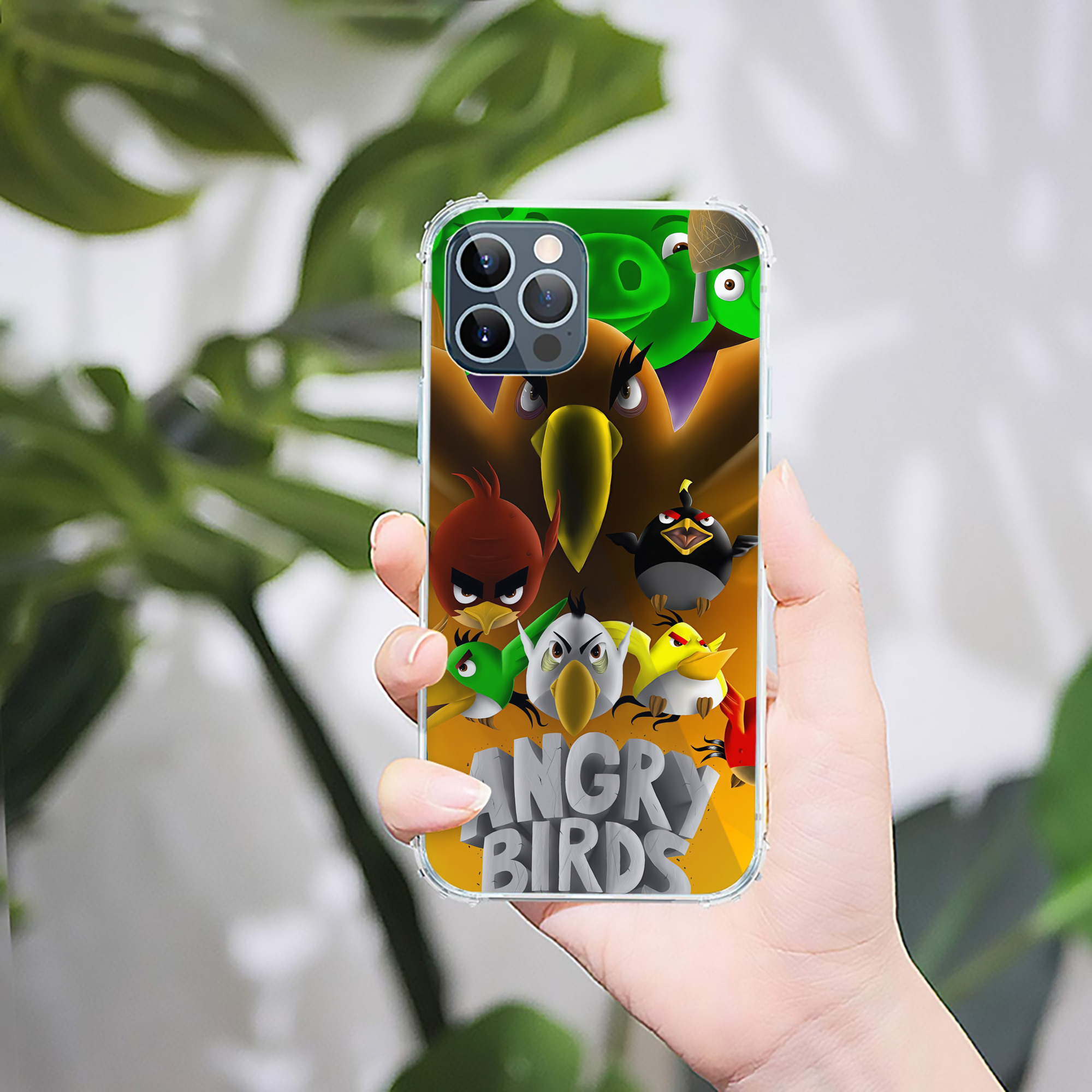 （画像用） Angry Birds アングリーバード 【iPhone 12シリーズ対応】透明スマホケース（クリアソフトケース）